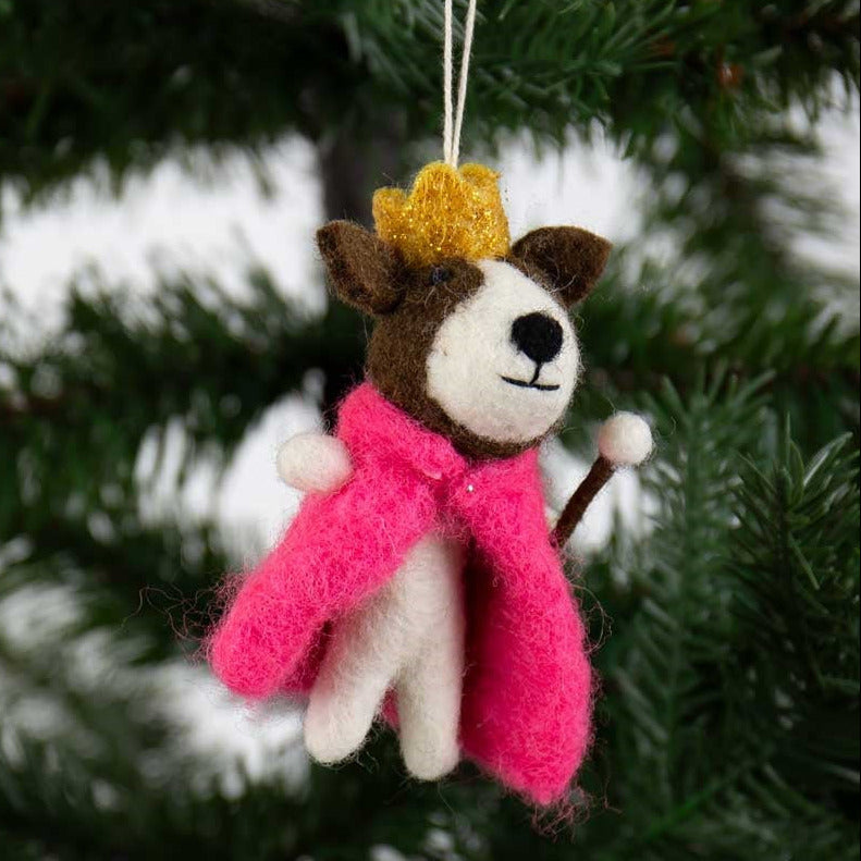 Dog The King Christmas Felt Decoration