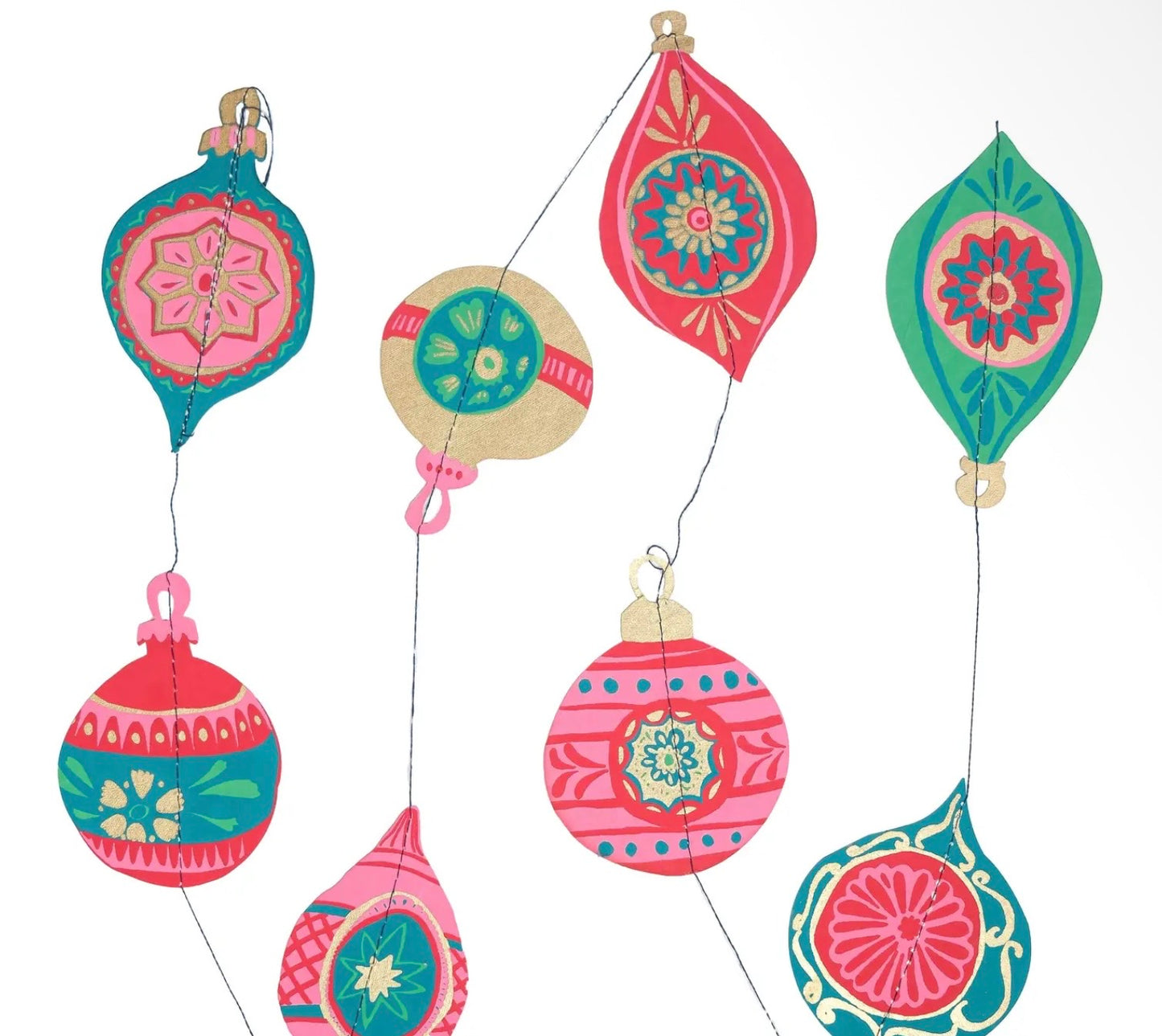 Baubles Vertical Sewn & Printed Wall Hanging
