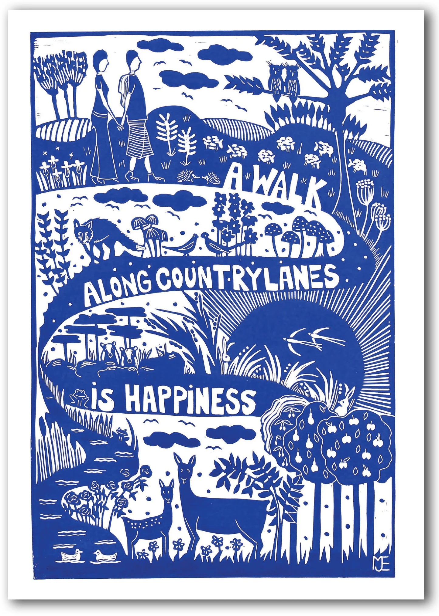 Country Lanes Greetings Card