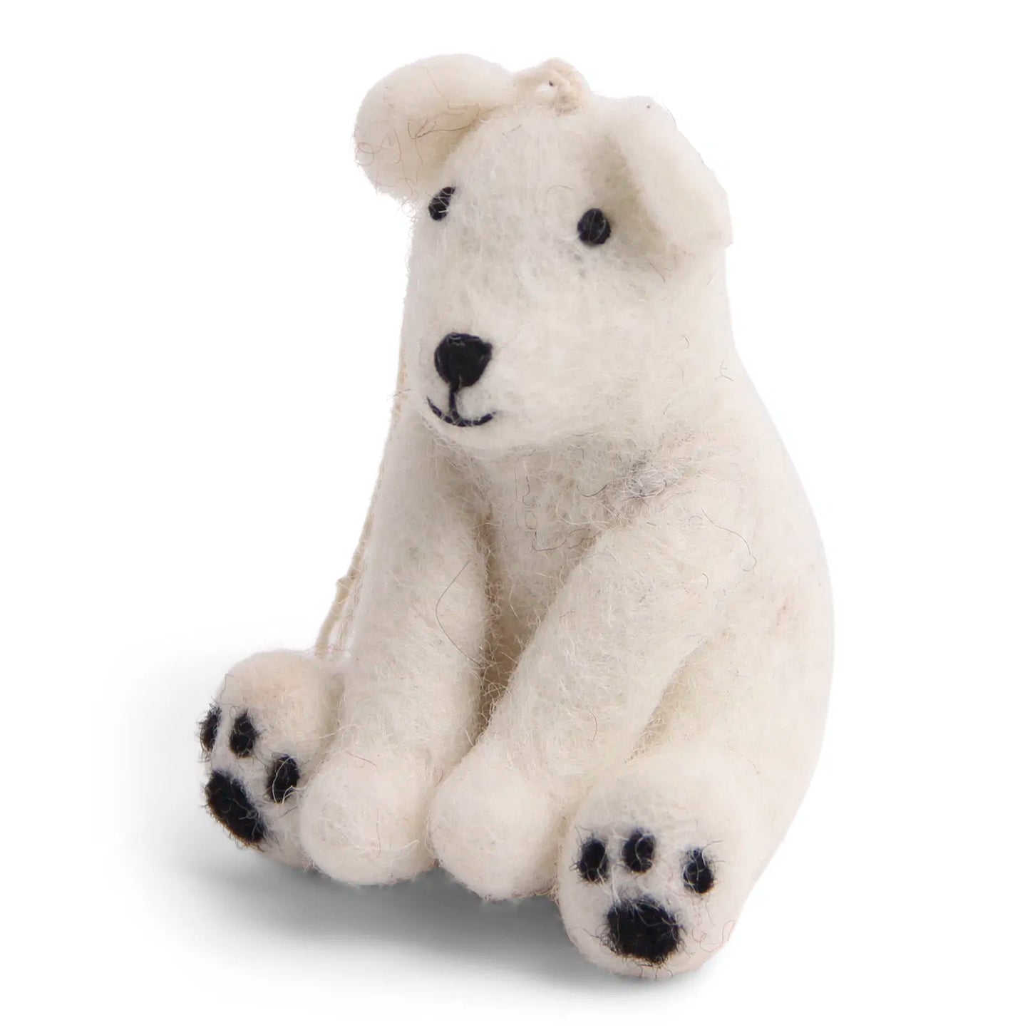 Felt Sitting Polar Bear