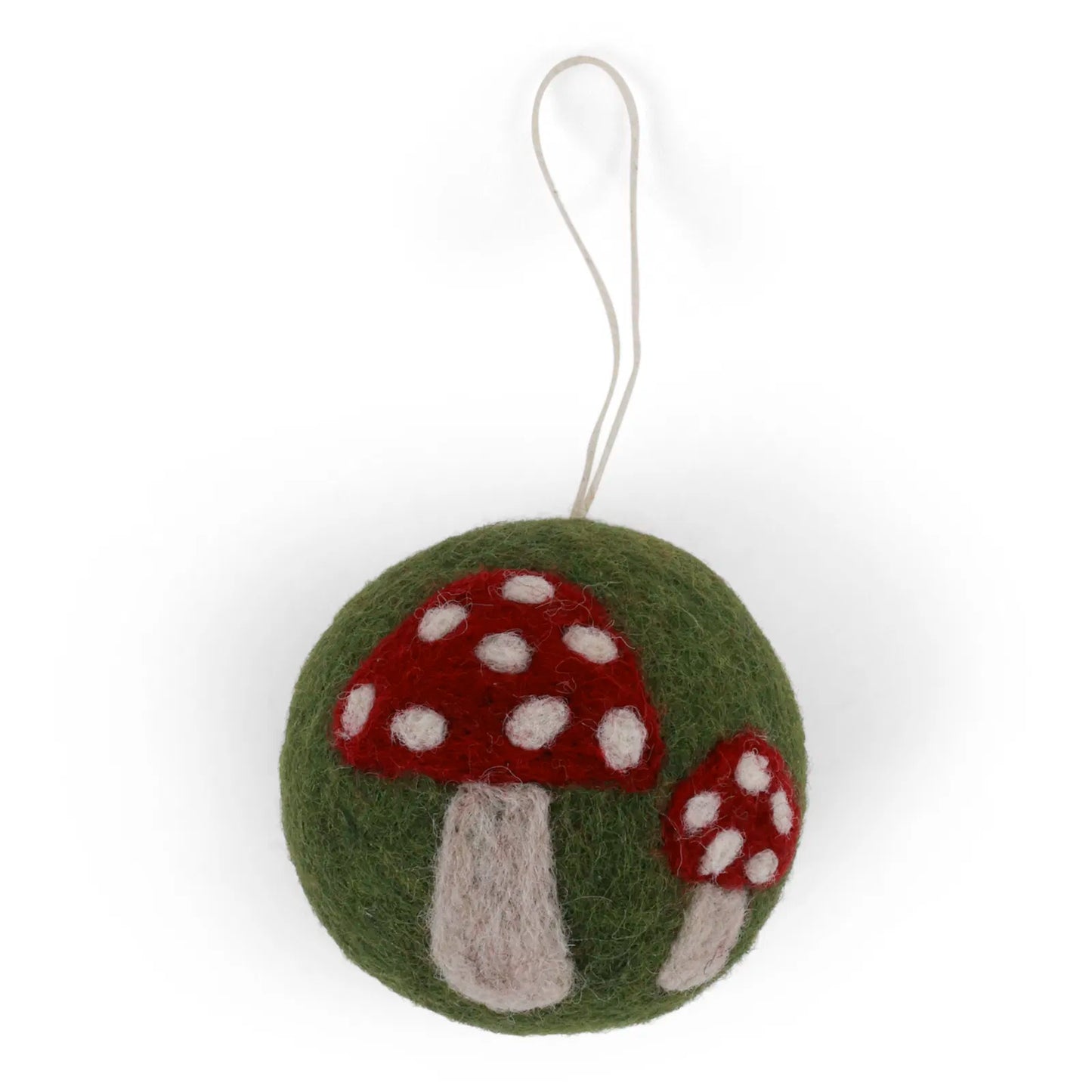 Dark Green Felt Mushroom Bauble