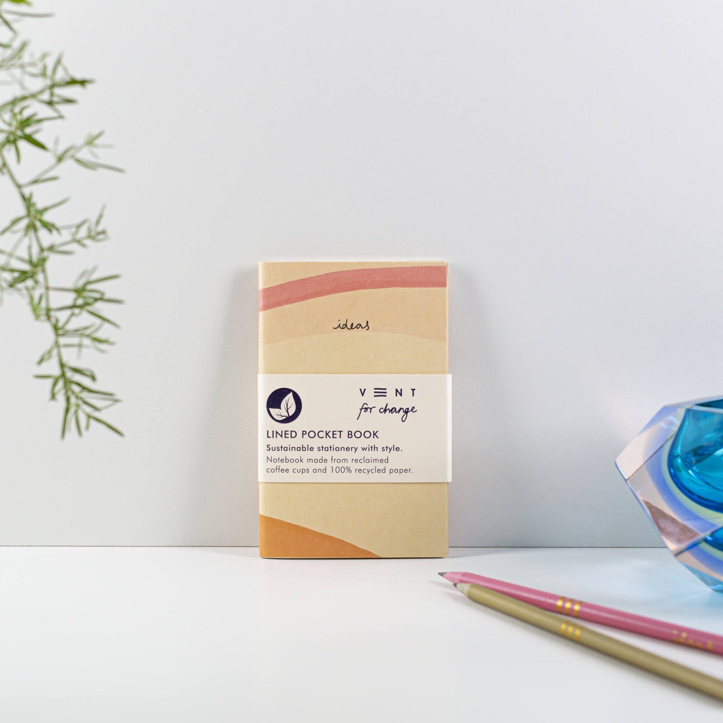 Cream Lined Pocket Mini Notebook