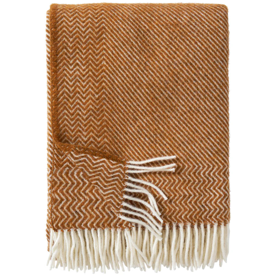 Cumin & Natural White Lambswool Blanket