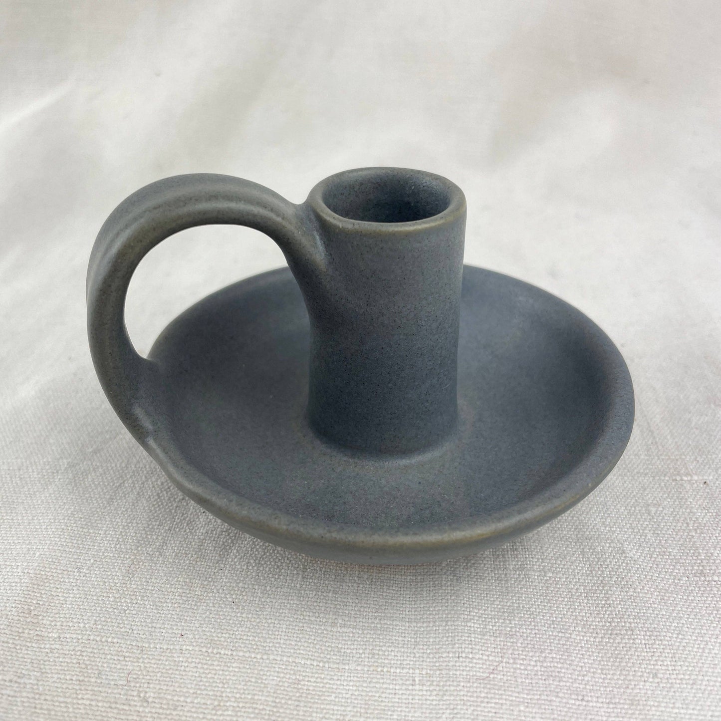 Jyoti Stoneware Candle Stick Holder Grey