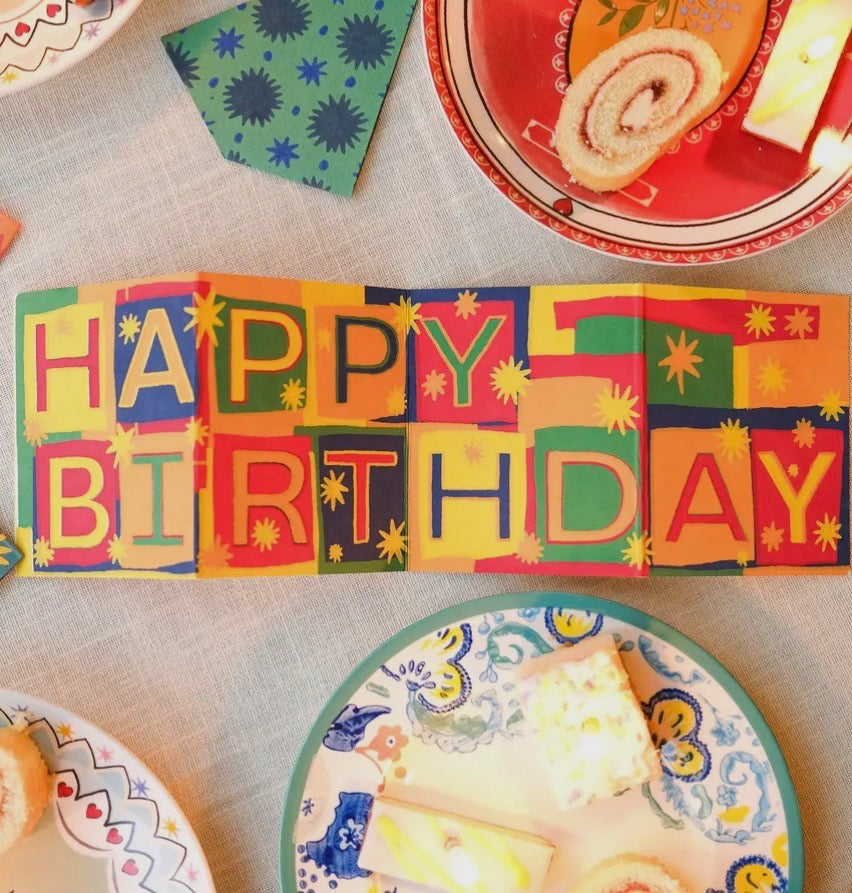 Happy Birthday Concertina Card