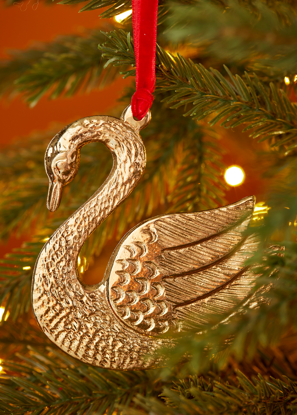 Gold Metal Swan Decoration
