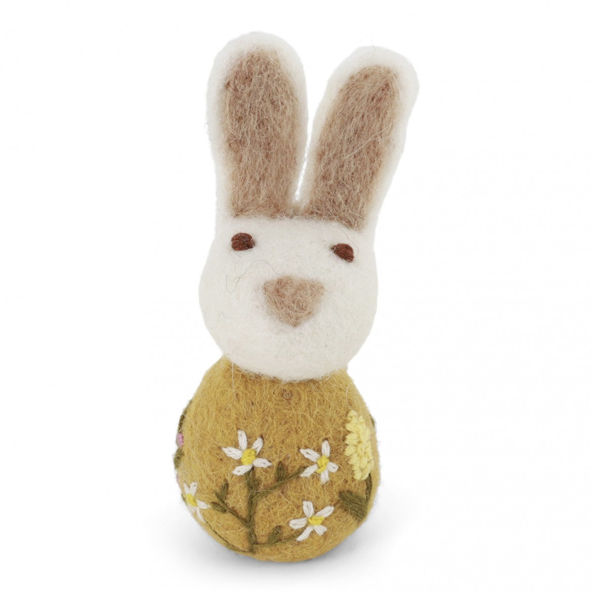 Ochre Bunny With Embroidery Felt Decoration