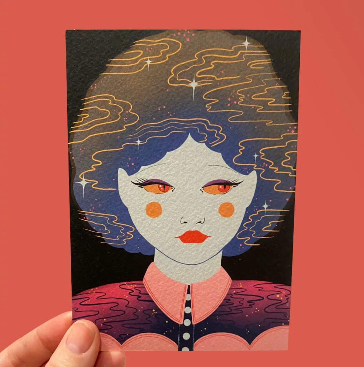 Cosmic Girl Greetings Card
