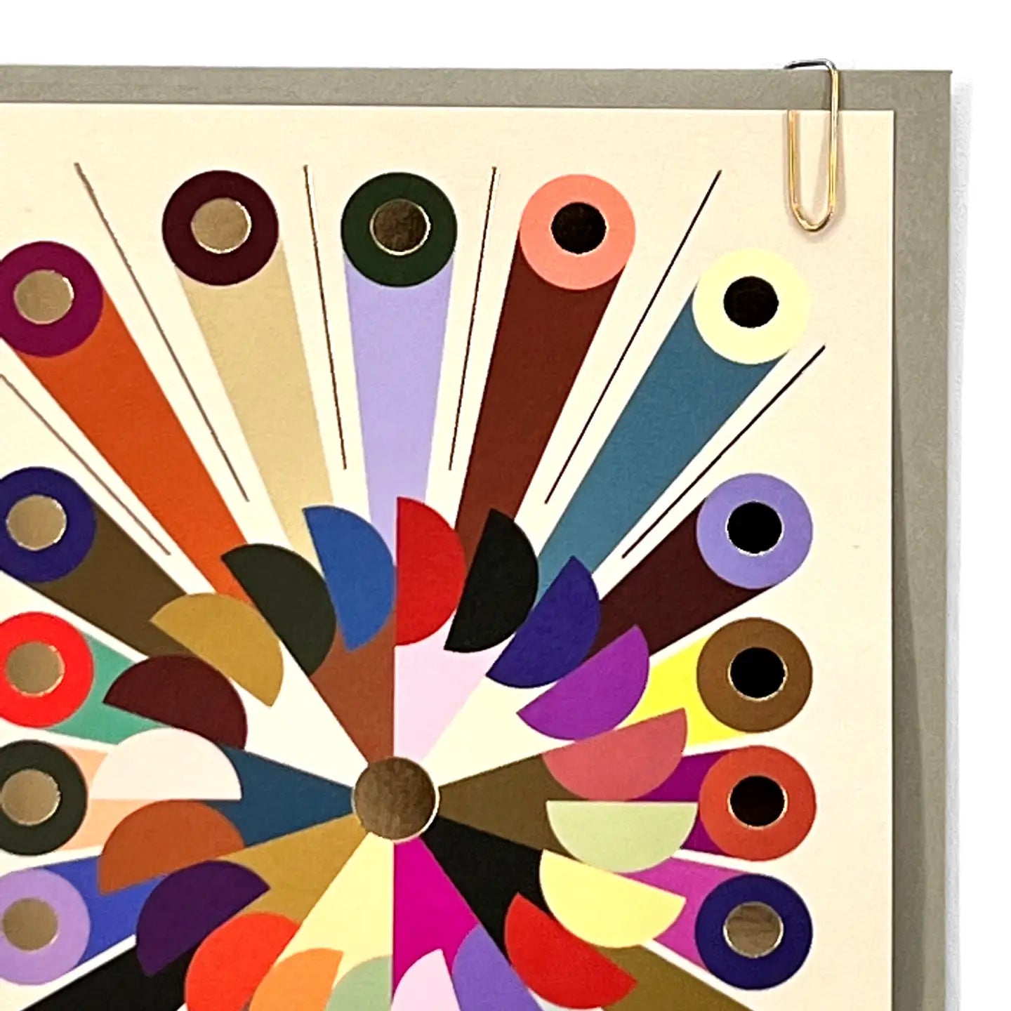 Colour Explosion Star Burst Circus Art Greeting Card