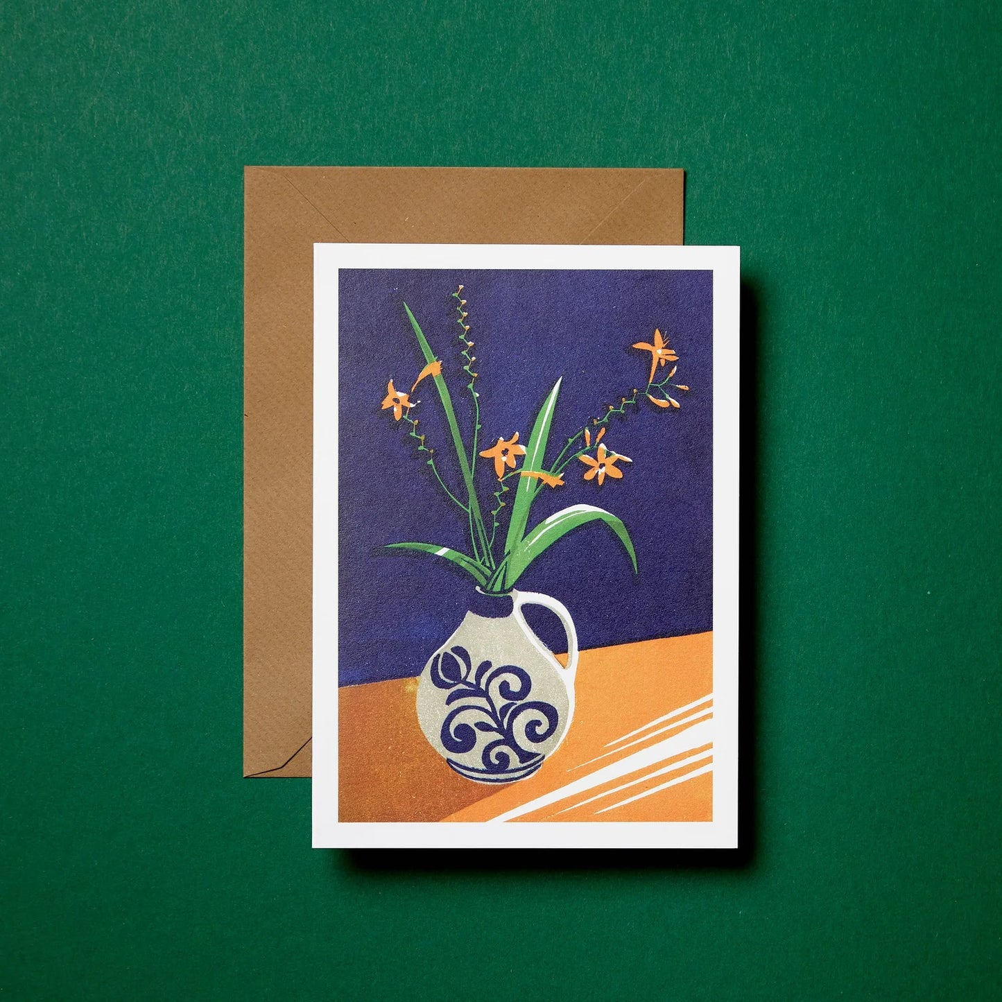 Crocosmia Floral Greetings Card