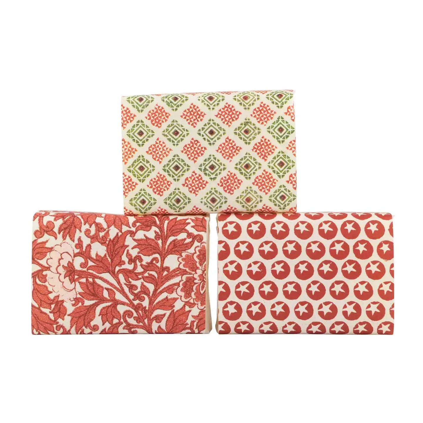 Red print Wrapped Soap