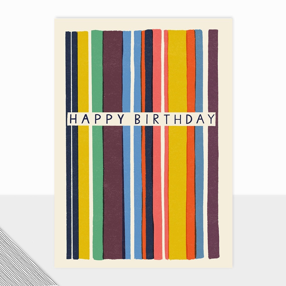Happy Birthday - Stripes - Greeting Card