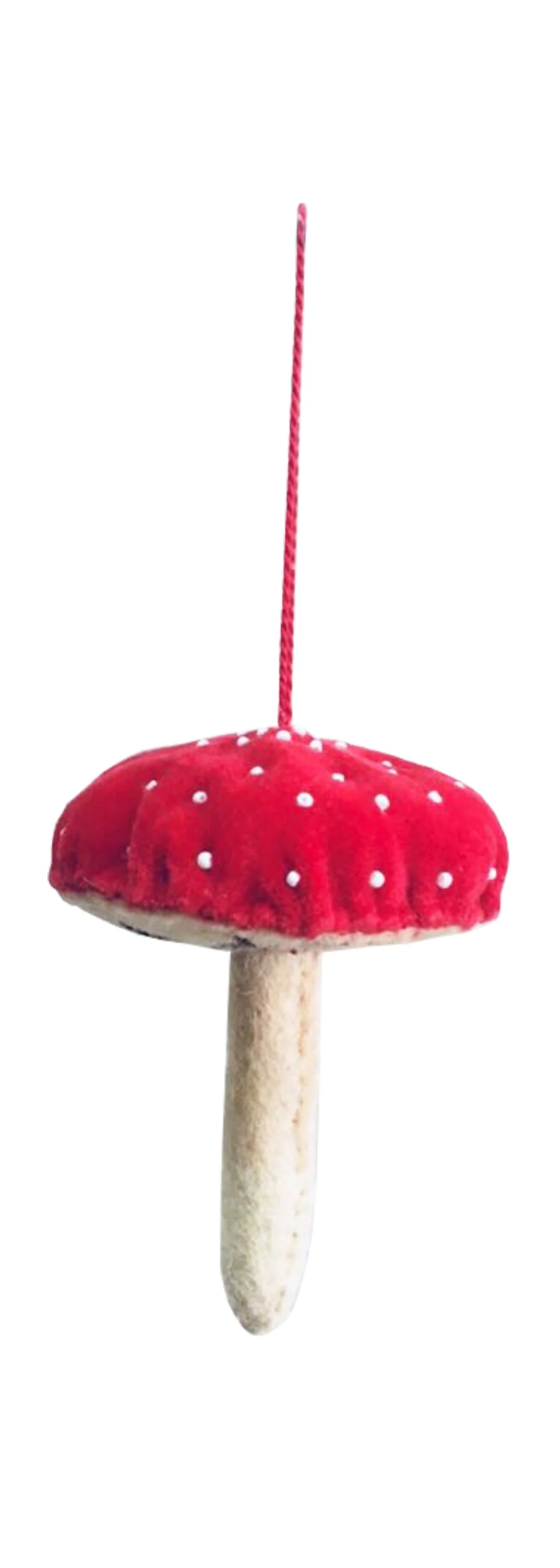 Red Velvet Mushroom Decorations - 2 styles