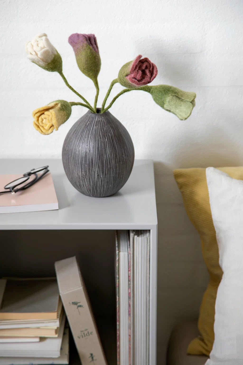 Tulip Flower Felt Decoration Yellow