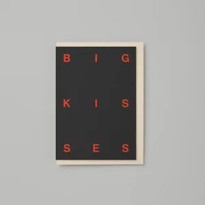 Big Kisses Embossed Valentines Card