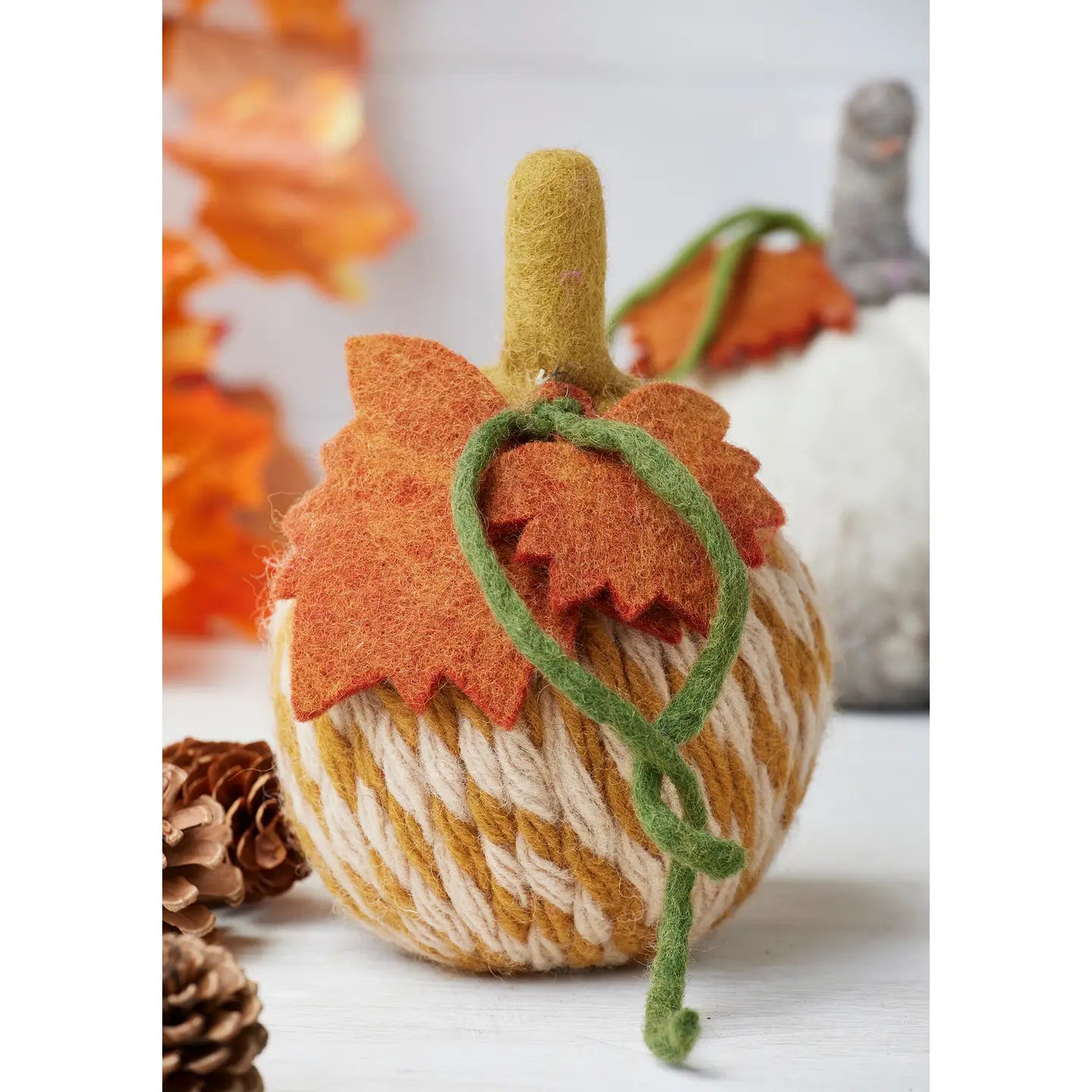 Felt Textured Pumpkin Ornament