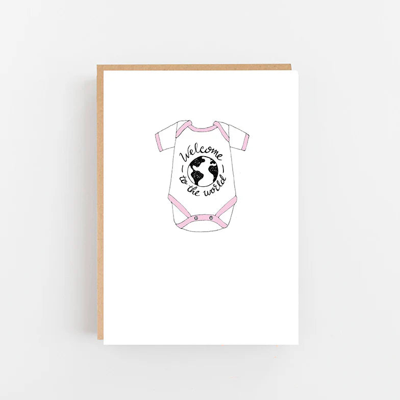 Welcome To The World Pink Greeting Card