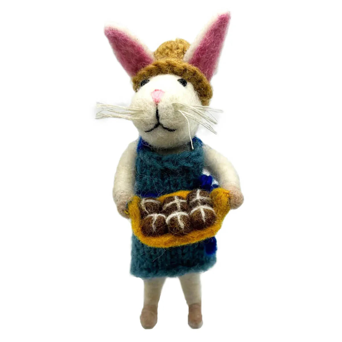 Bunny With Hot Cross Buns On Tray Decoration
