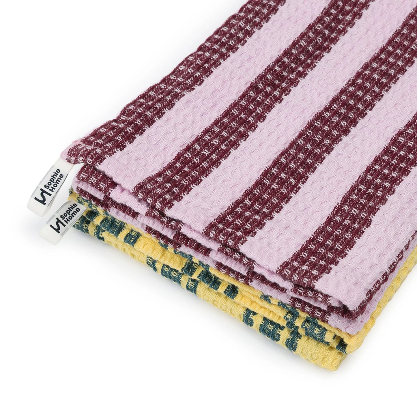 Burgundy Cotton Waffle Tea Towels - 2 Pack