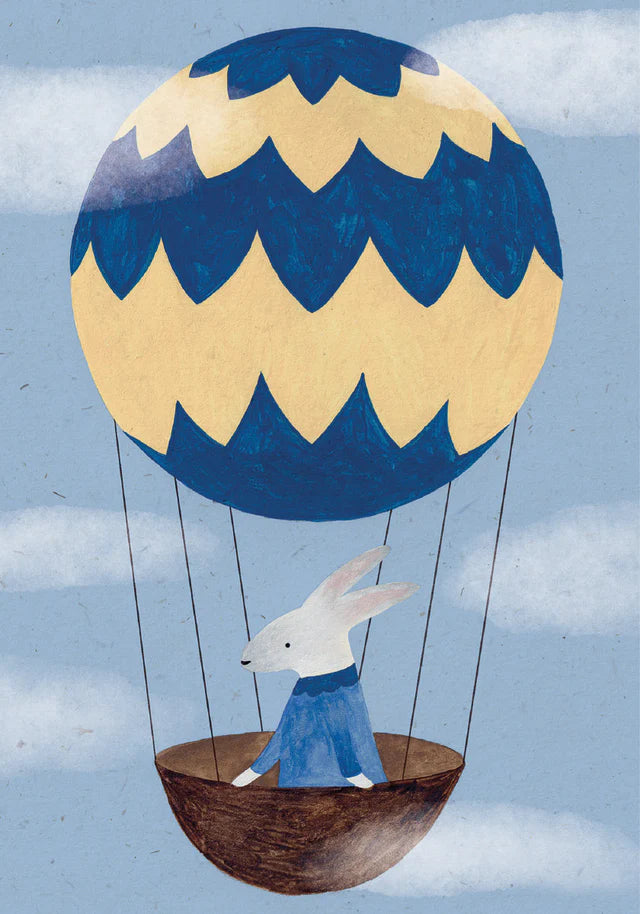 Rabbit in Balloon Greetings Card