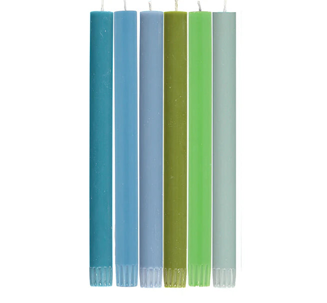 Mixed Set Cool Rainbow Eco Dinner Candles.(6)