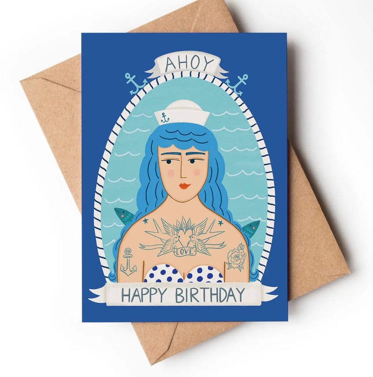 Ahoy Sailor Girl Birthday Greetings Card