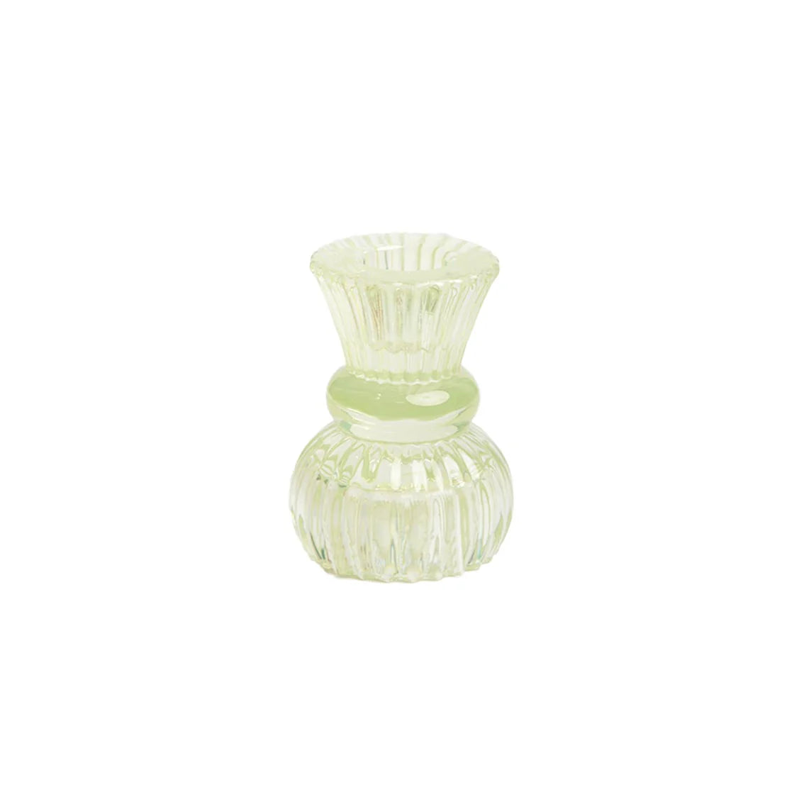 Boho Small Green Glass Candle Holder
