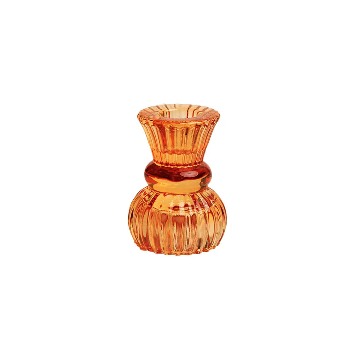 Boho Small Glass Orange Candle Holder