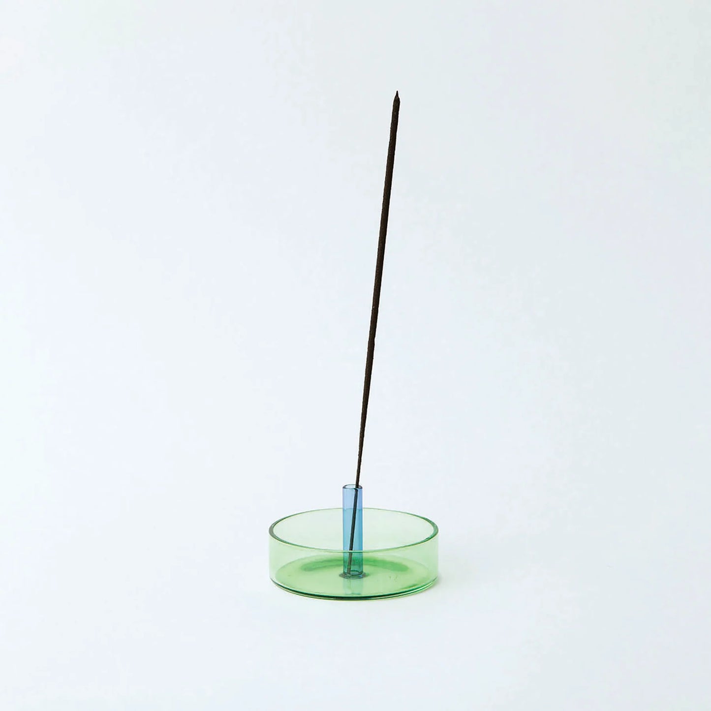 Dual Tone Green / Blue Glass Incense Holder