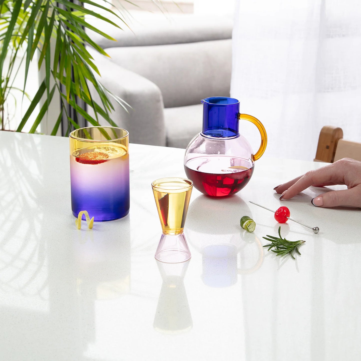 Duo Tone Yellow / Pink Cocktail Jigger