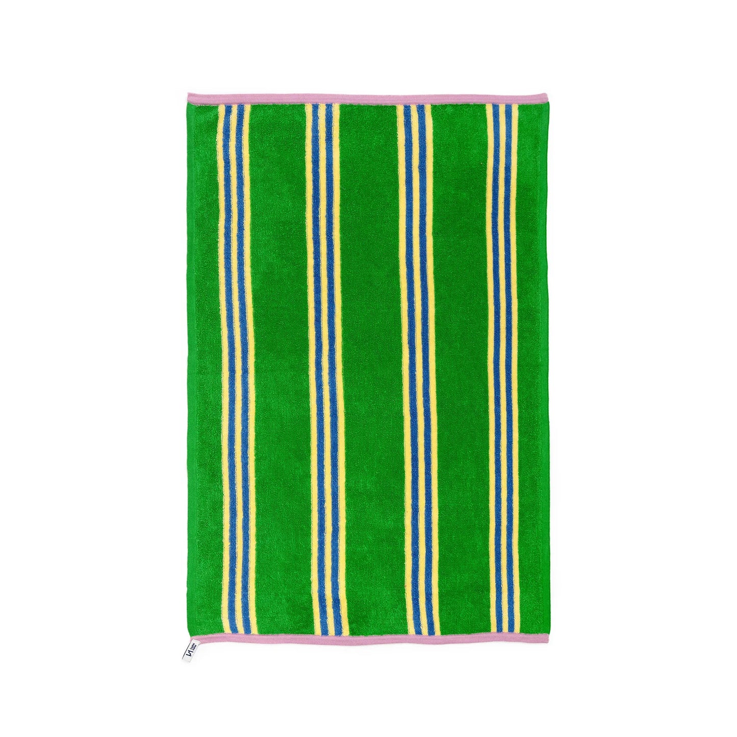 Striped Terry Towelling Hand Towel Green