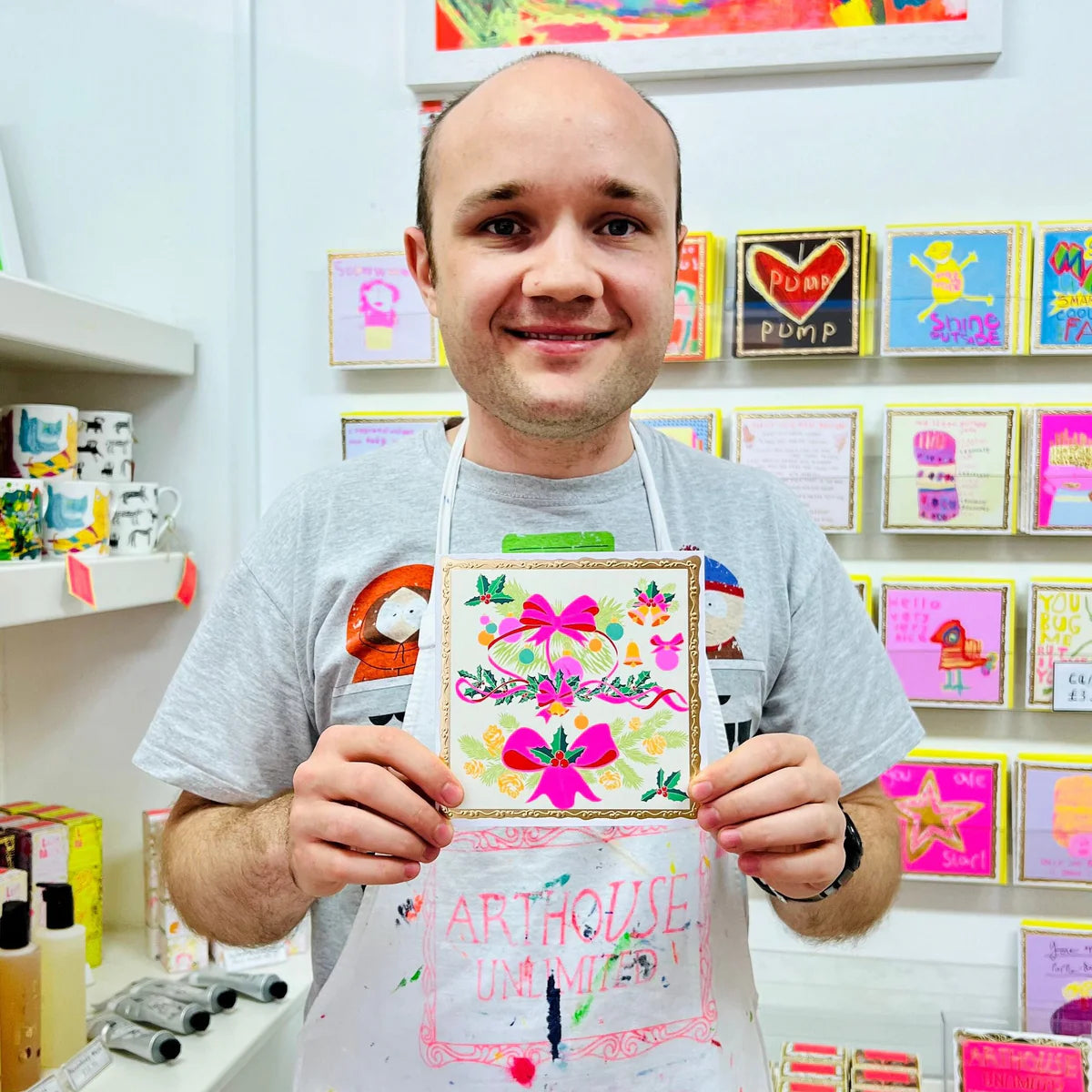 Christmas Bows Greetings Card