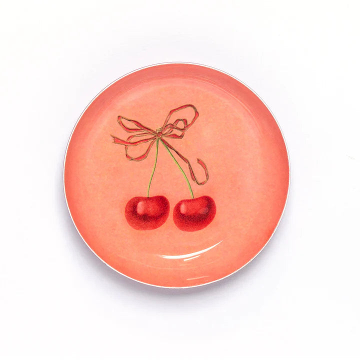 Cherry Round Enamel Dish
