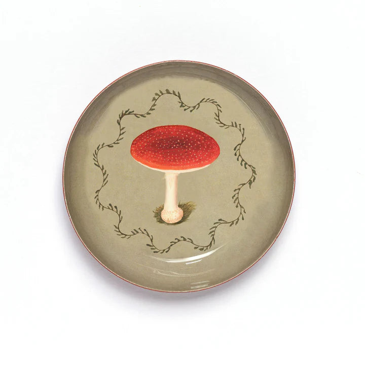 Mushroom Printed Enamel Tray