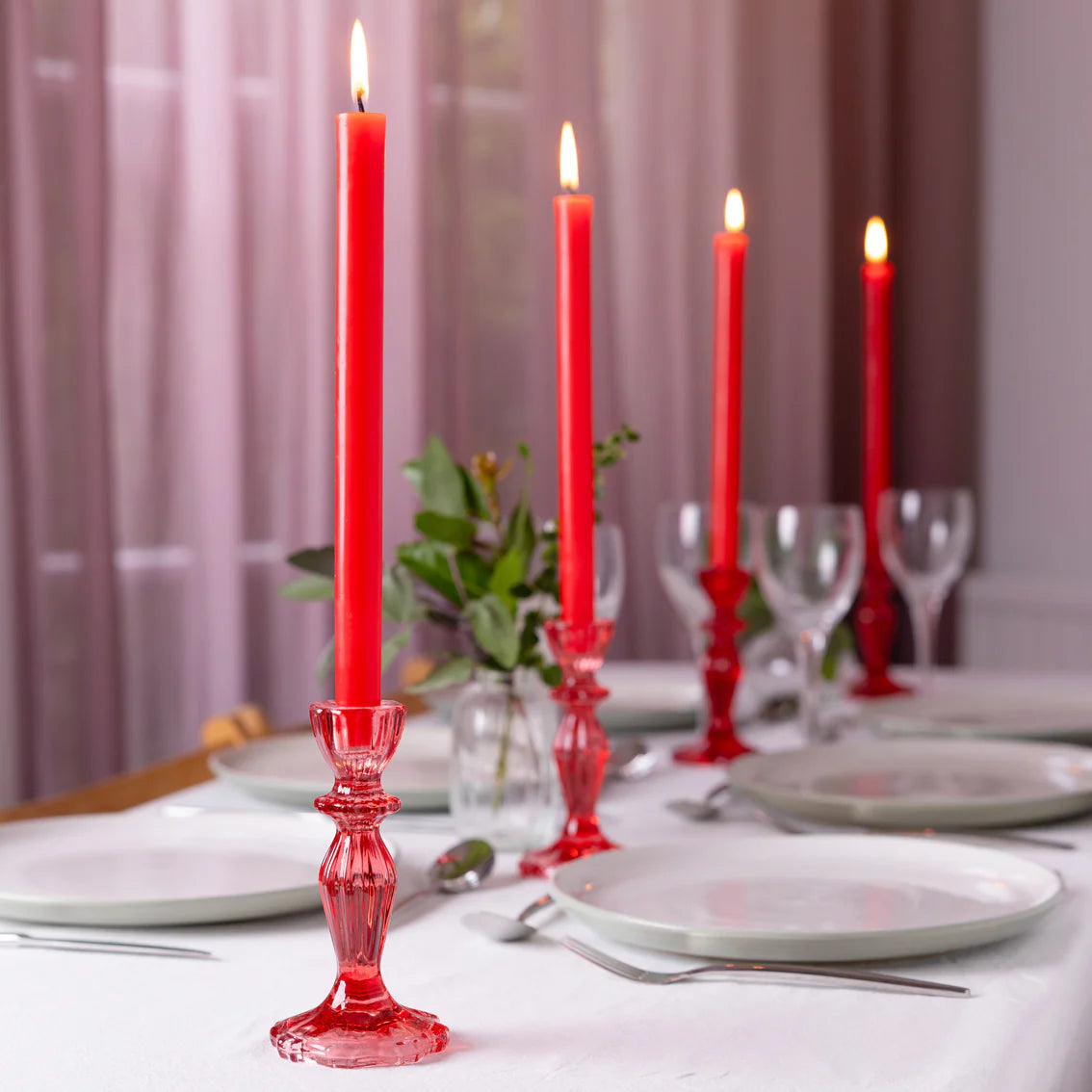 Red Dinner Candle. 28cm