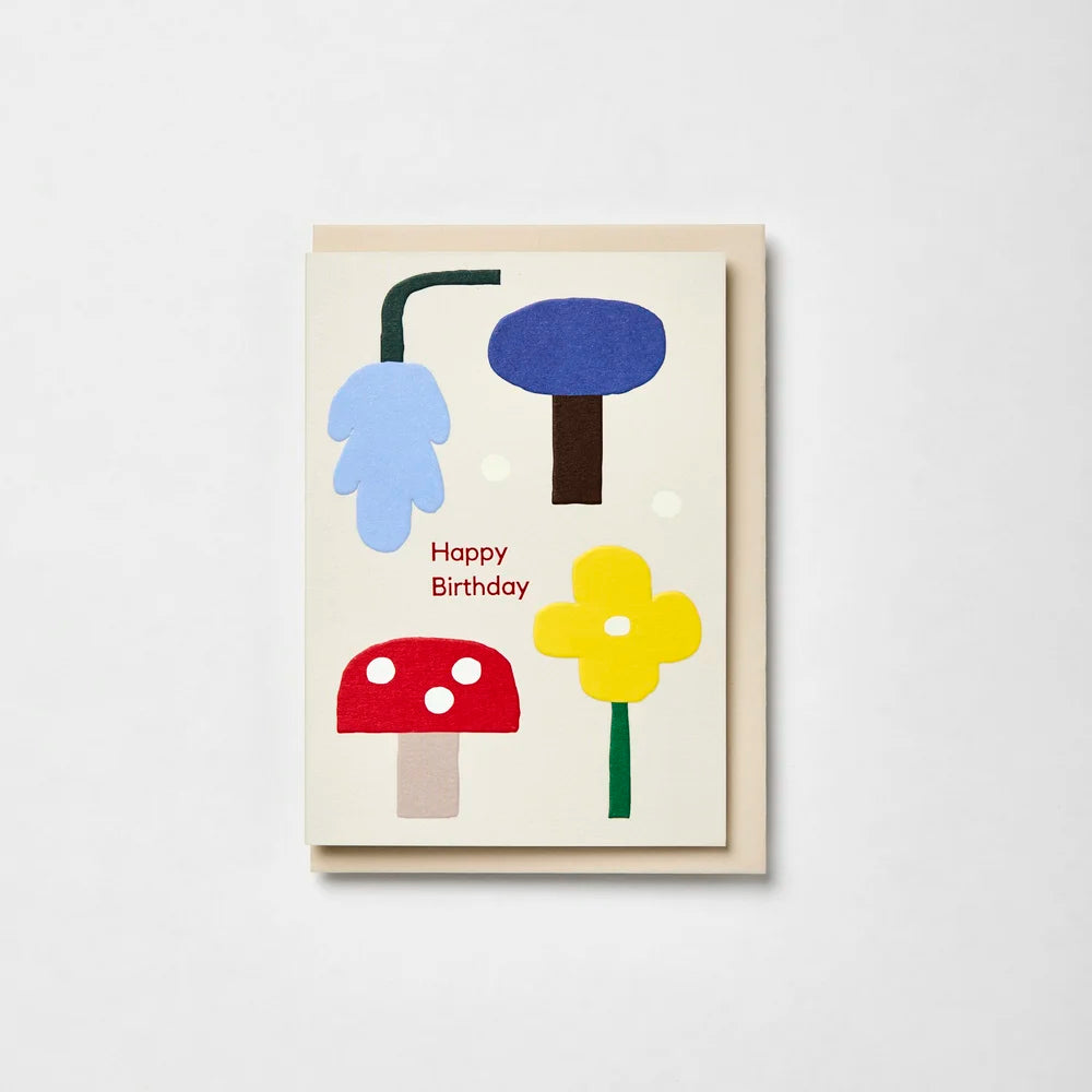 Mushrooms Happy Birthday Card