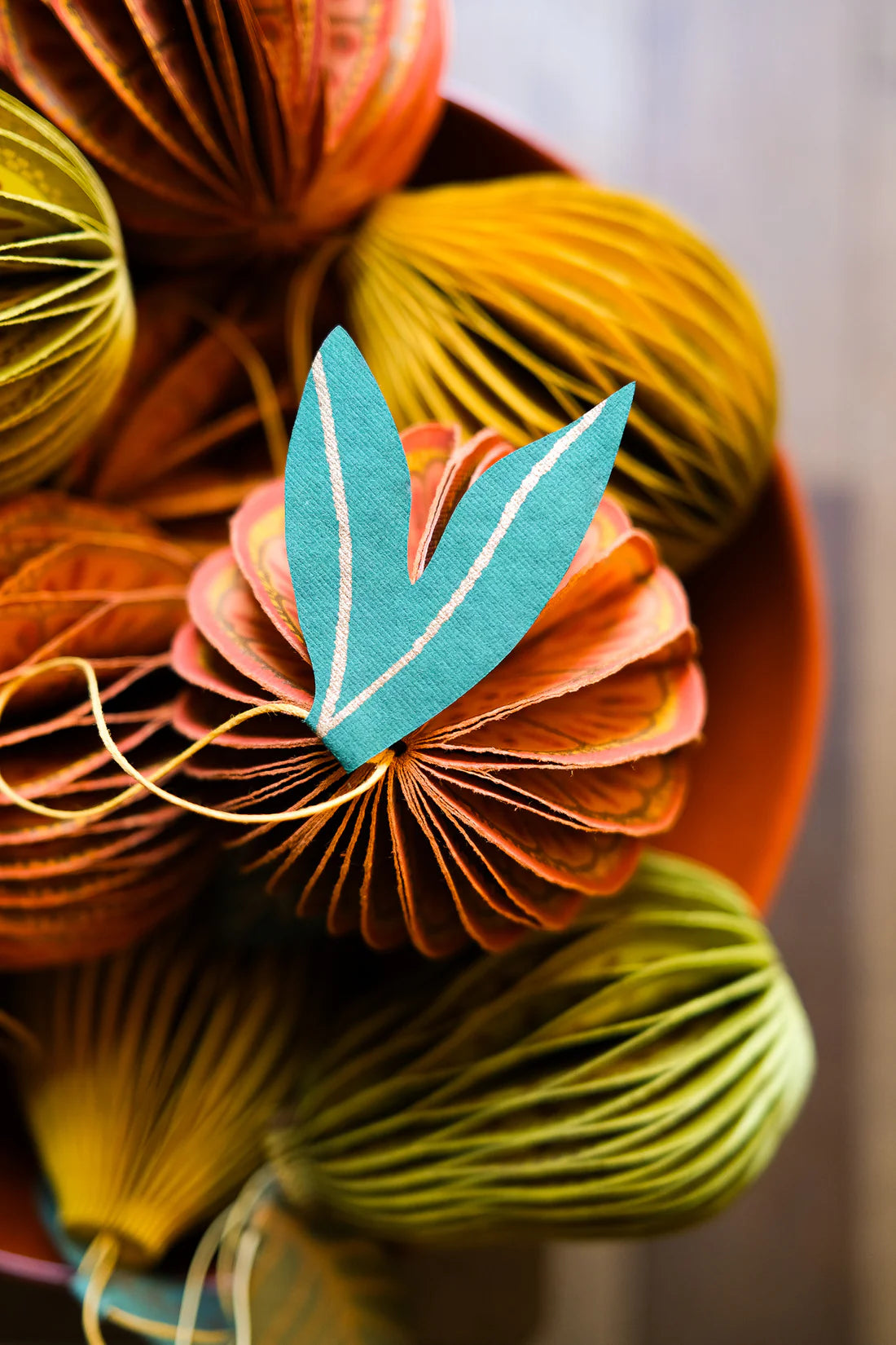 Orange Honeycomb Ornament