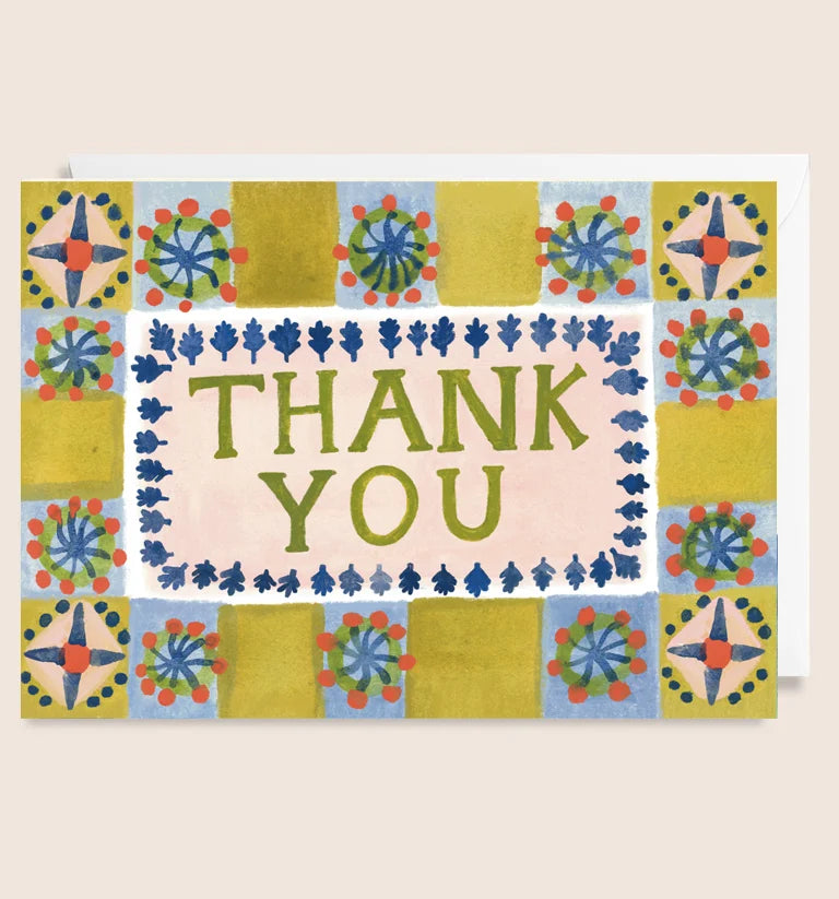 Thank You Tile Pattern Greetings Card
