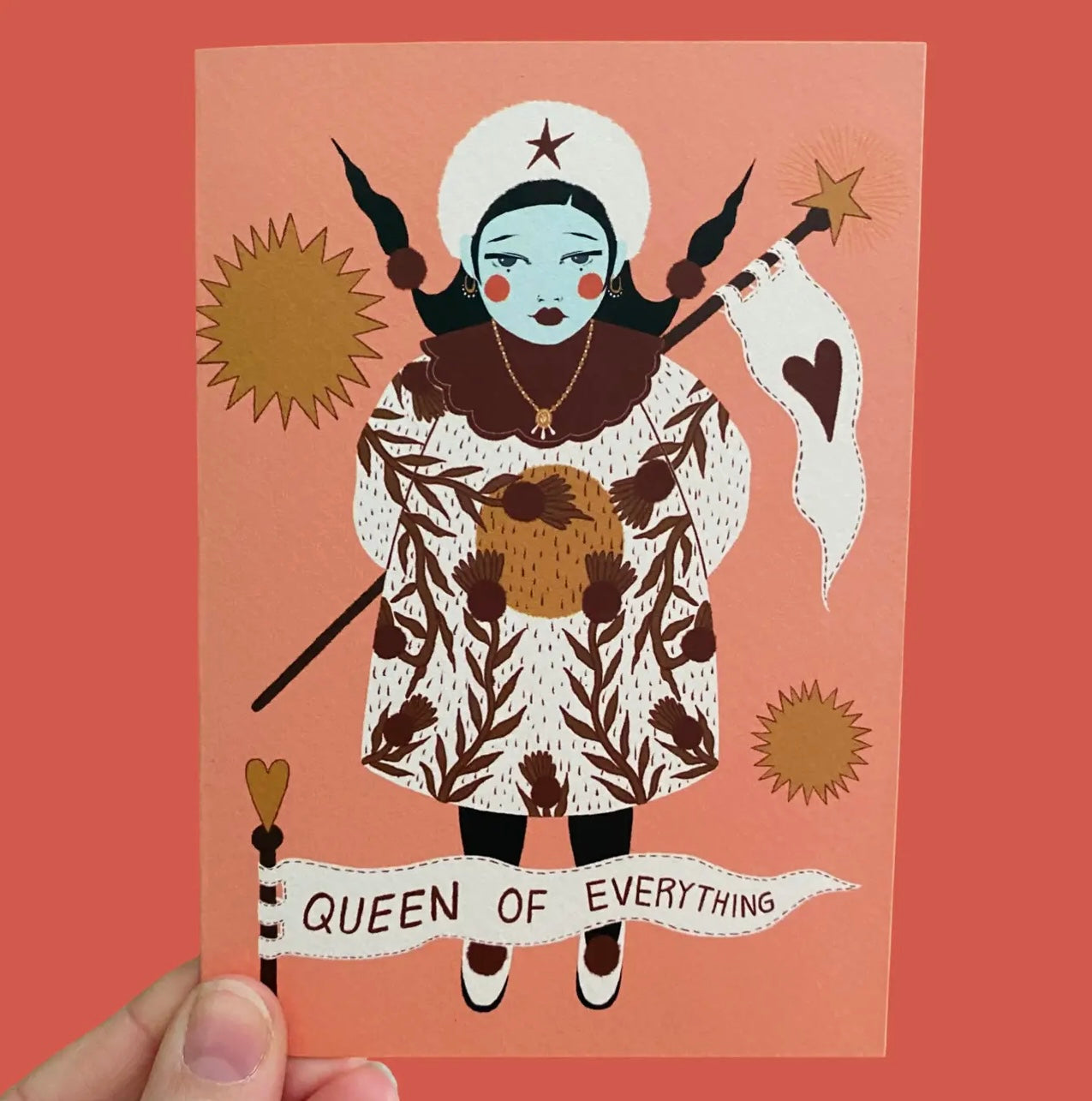 Queen of Everything Greetings Card