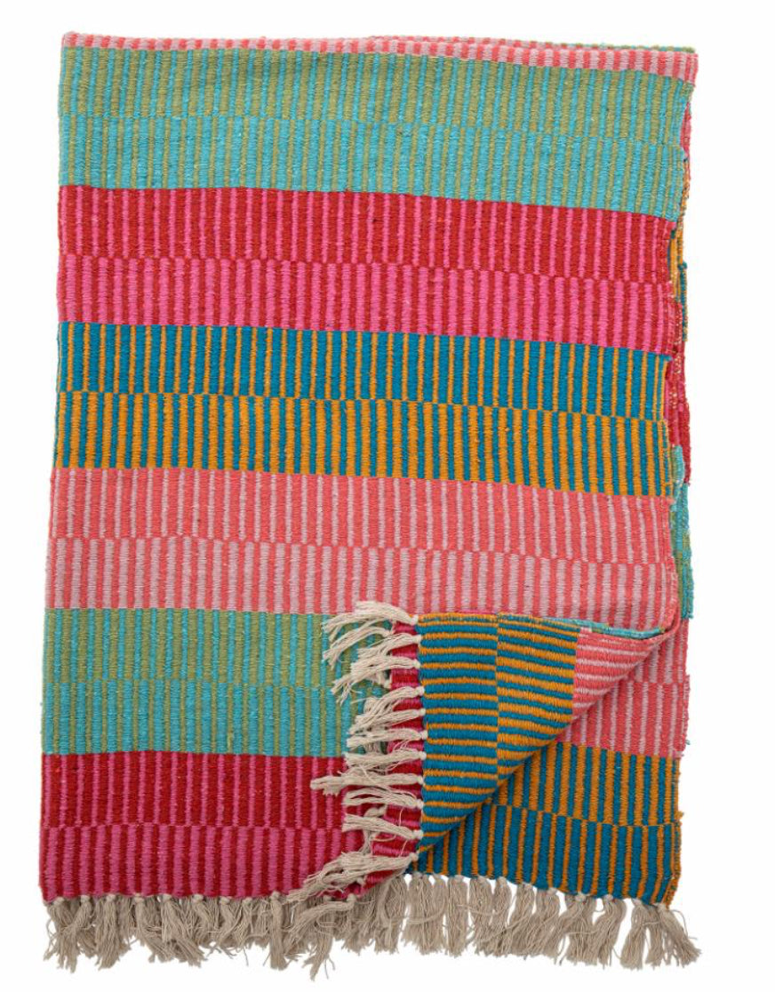 Isnel Throw - Green Recycled Cotton