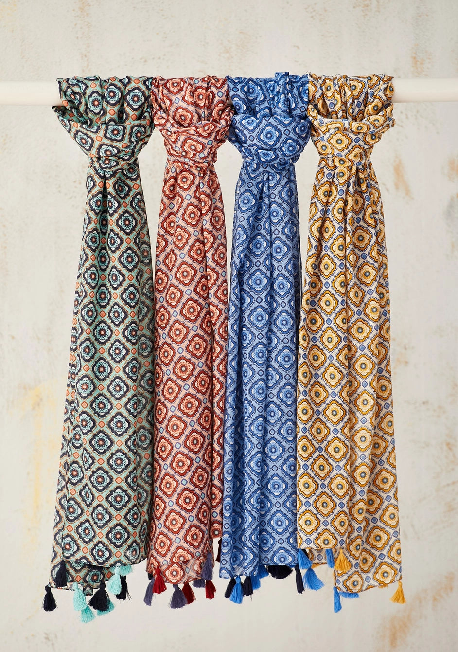 Johara Diamond Pattern Cotton Scarf