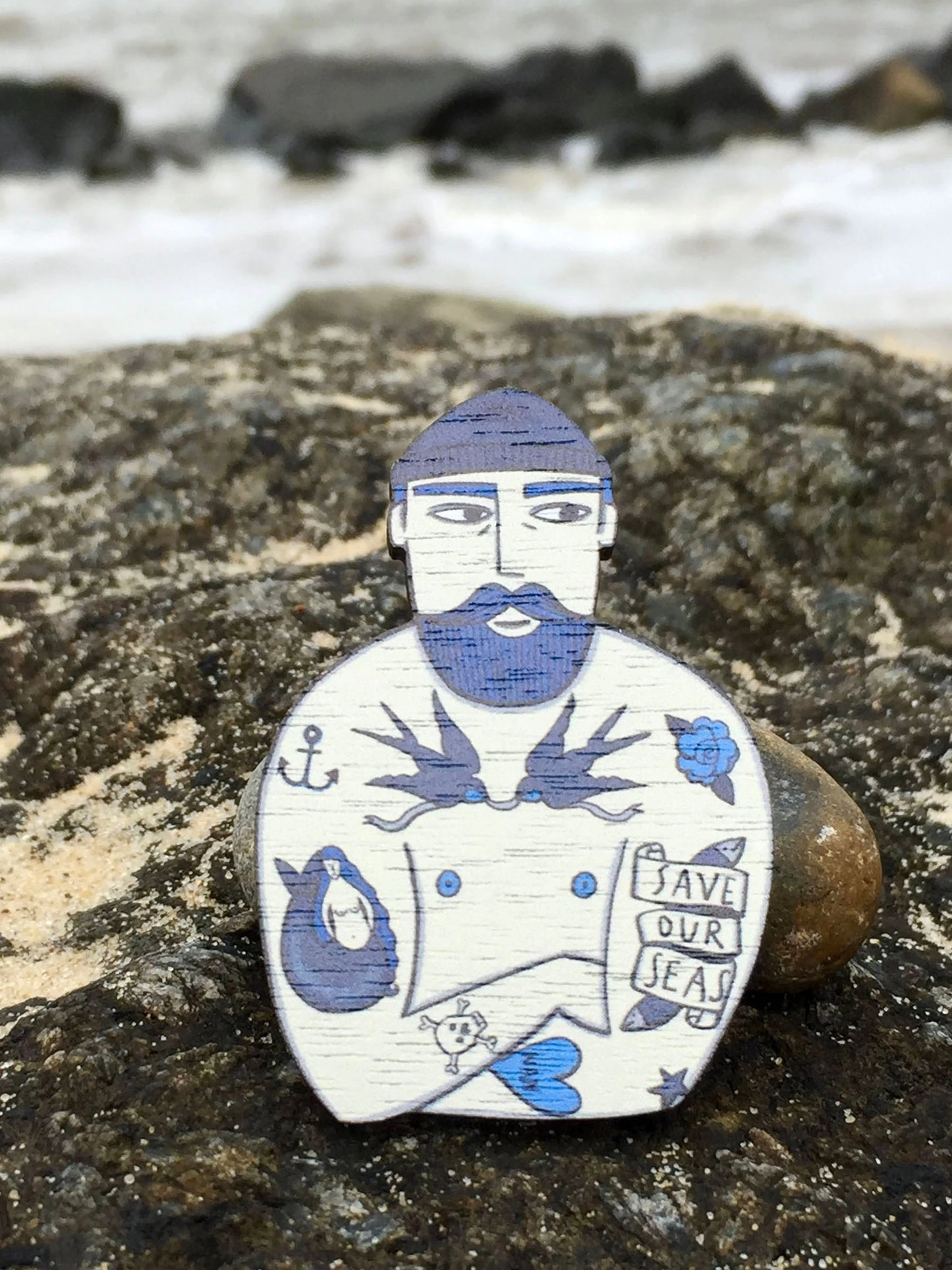 Sailor Man Wooden Pin