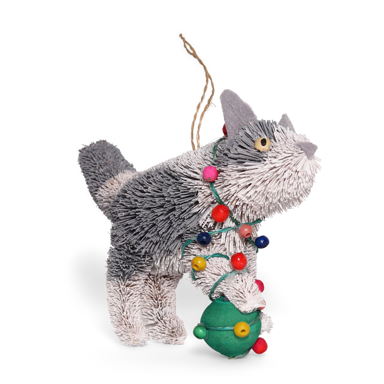 Bristle Cat With Lights Decoration