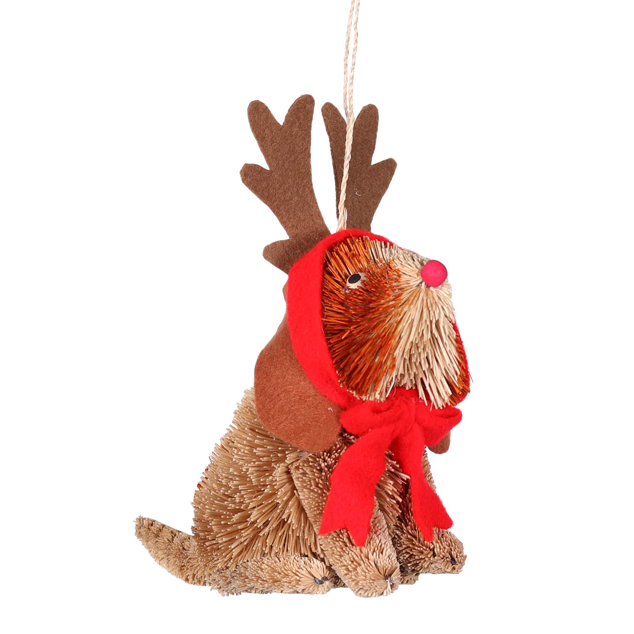 Bristle Basset Hound with Antlers Decoration