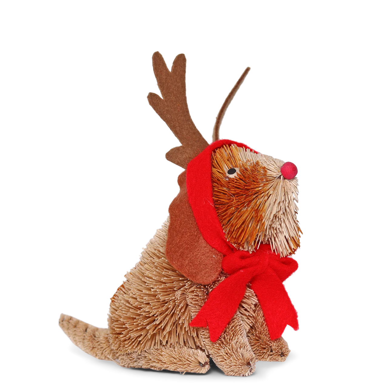 Bristle Basset Hound with Antlers Decoration