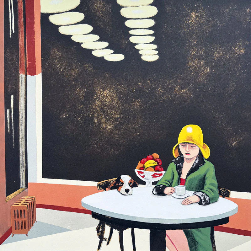 Edward Hopper’s Dog Greeting Card by Mychael Barrett