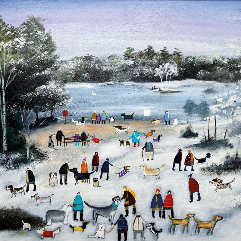 Walking Off The Christmas Lunch Card by Louise Rawlings