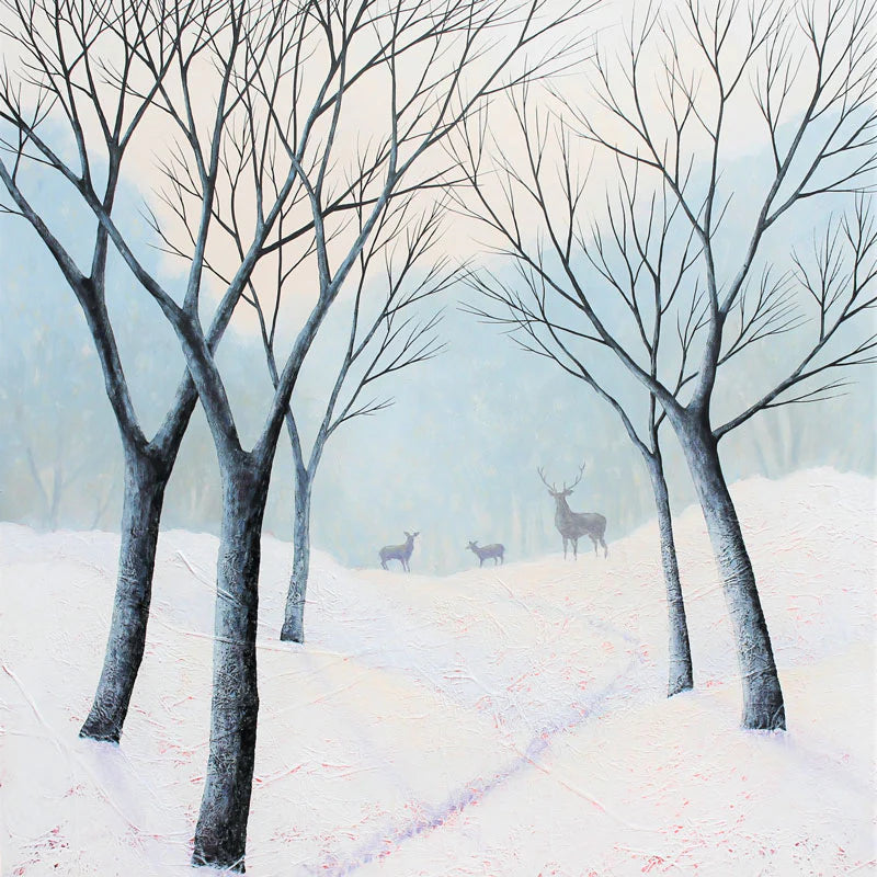 Deer at Dawn Card by Deborah Burrow