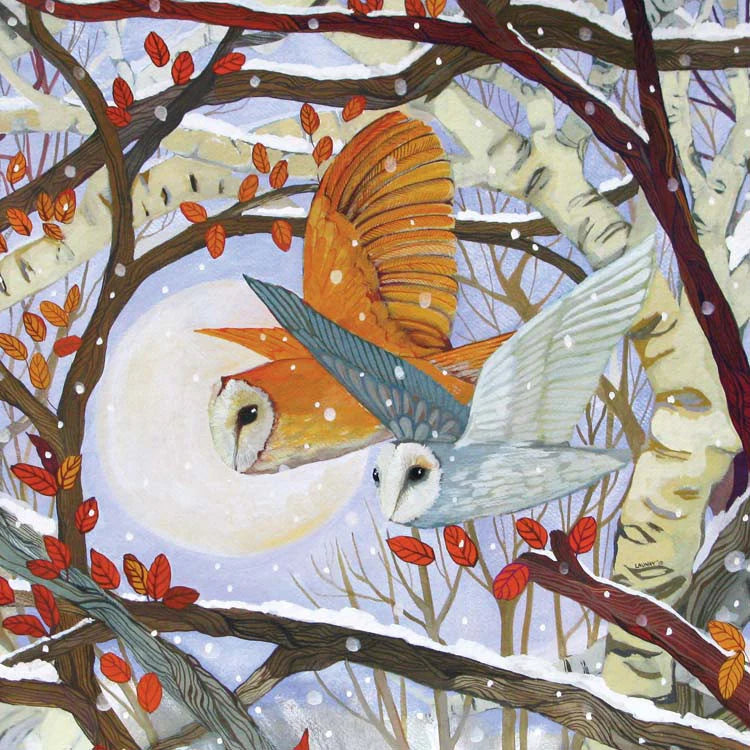 Just Like Owls Greetings Card by Melissa Launay