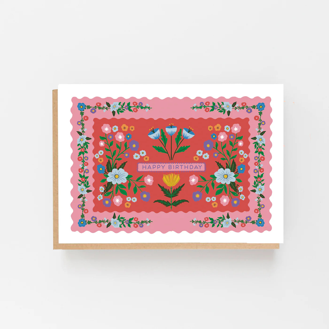 Happy Birthday Red Folk Card